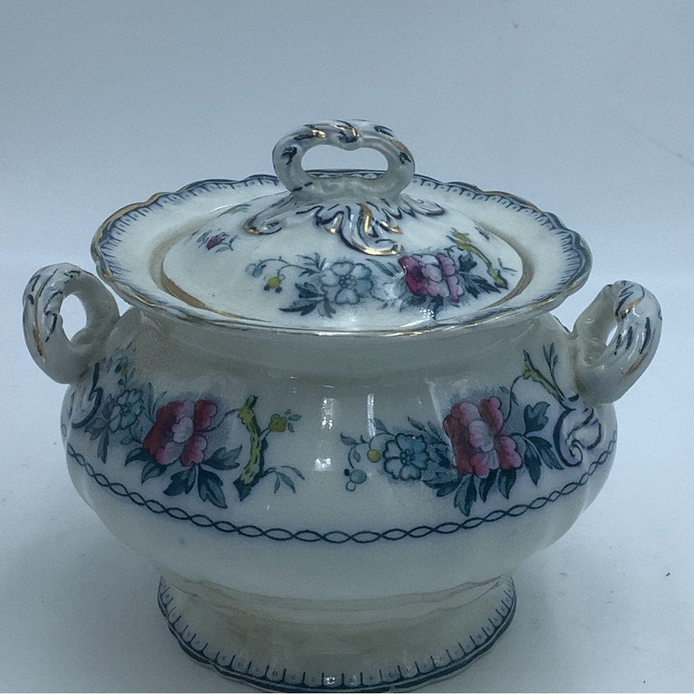 Vintage Burleigh Ware Stratford Burslem England Floral Covered Dish